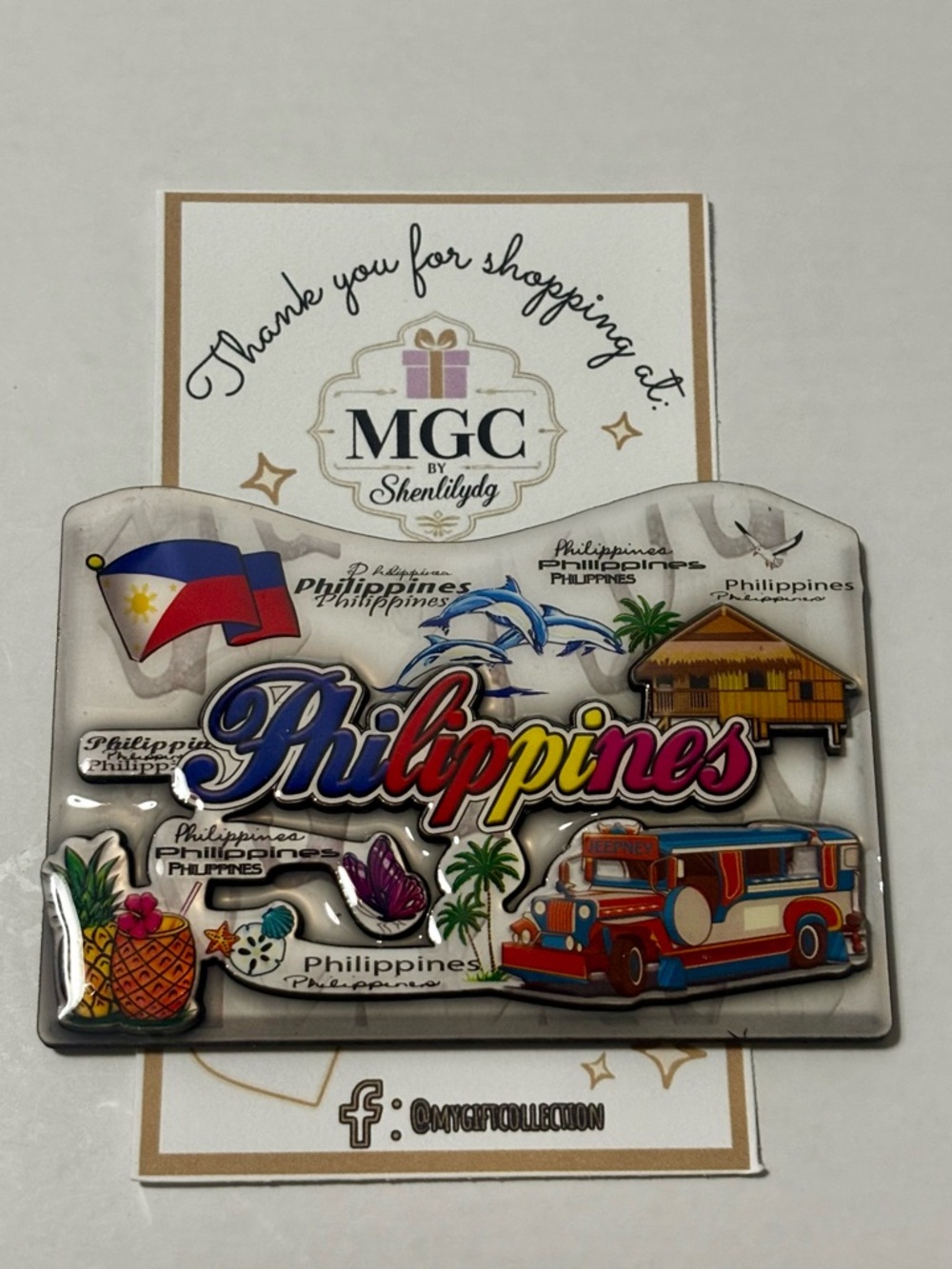 Philippines Souvenir Magnet - Colorful Script & Jeepney